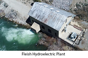 Arial Shot of the Fleish Hydroelectric Plant