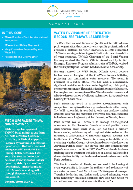 Quality. Delivered. Newsletter | Truckee Meadows Water Authority