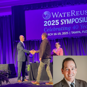 John Enloe receives lifetime achievement award at WaterReuse conference. 