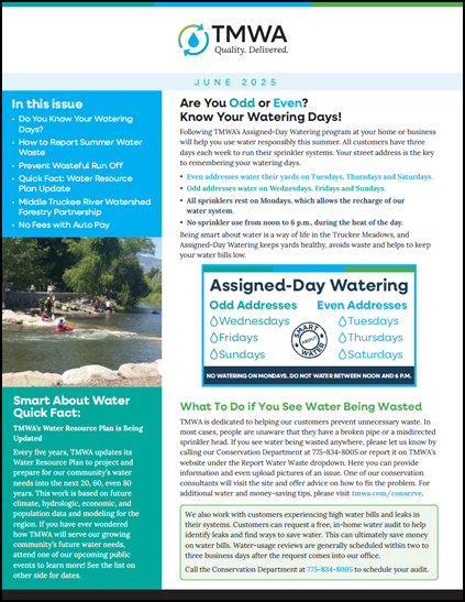 TMWA's Quality. Delivered. Newsletter