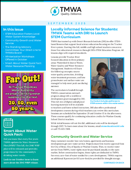 TMWA's Quality. Delivered. Newsletter
